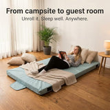 Hazli 3’’ Matrix Comfort-Cell Memory Foam Camping Mattress Pad - Roll Up Mattress for Adults - Portable Cot Sleeping Pad for Camping - Floor Mat or Bed Roll for Car, SUV - Twin 75’’ X 36’’