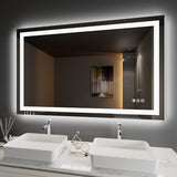 LED Bathroom Mirror 48"X36" with Front Light and Backlit | Stepless Dimmable, Anti-Fog