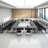 47.2in Folding Conference Table, Modular Meeting Table with Wheels 2Pack