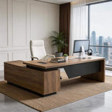 Retractable L-Shaped Executive Desk, Modern Office Desk