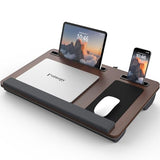 Potuopy Lap Desk - Up to 17” Laptop Tray with Wrist Rest, Portable Handle, Fixed Mouse Pad