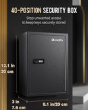40 Position Slotted Key Cabinet with Combination Lock Resettable Black Digital Security Storage Box Steel Key Organizer