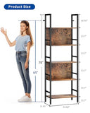 Dunatou 5 Tier Tall LED Book Shelf, 6FT Tall Standing Shelves with RGB Lights, 24'' Wide Lighted Wood Book Shelf 70 Inch Tall