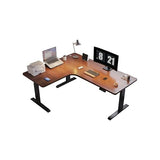 SABALON Office Desk Corner L-Shaped Smart Electric Lift Table for Gamers, Office