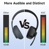 Wireless Headset with Mic for Work, Bluetooth 5.4 Computer Headphones with USB-C Dongle, Clear Call Mic