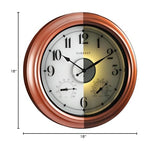 CLXEAST 18 Inch Illuminated Outdoor Indoor Clocks with Smart Sensor,Modern Farmhouse Lighted Wall Clock with Temperature and Humidity for Patio, Garden Decor,Copper/Rose Gold Finish