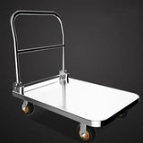 Effortless Multifunctional Platform Truck Cart with 5-inch Wheel Push Dolly