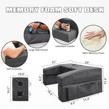 Comehealthy Lap Desk Pillow for Laptop, Large Reading Pillow for Adult, Arm Rest Pillow with Cup Holder