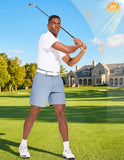PULI Mens Golf Shorts 7 Inch Inseam Hiking Business Dress Casual Summer Work Lightweight Dutch Blue 30