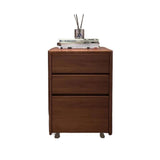 b89PvQuQt Office Cabinet Office File Cabinet Wooden Storage Small Mobile Drawer with Wheels Under Desk Short(Brown)