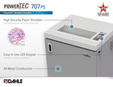 Dahle PowerTEC 707 PS Paper Shredder, P-7 Super Micro Cut