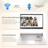 HP Stream 14" HD Laptop with AI Copilot for Student & Business, Intel Processor N150, 4GB RAM, 1.12TB Storage (128GB UFS + 1TB Docking Station), 1 Year Office 365, Wi-Fi 6, Win 11, Pale Rose Gold