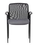 Boss Office Products Stackable Mesh Guest Chair in Grey