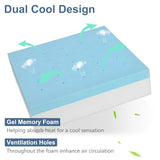 Shinnwa Gel Memory Foam Recliner Cushion for Elderly, Dual-Layer Foam Chair Pad, Extra Large Seat Cushion, 20 × 20 × 5in, Black