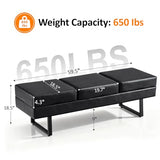 Waiting Room Chairs, Heavy Duty Office Guest Reception Bench, Faux Leather Upholstered Lobby Chairs for Salon