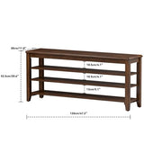 Taitiy Shoe Rack Bench with Rubberwood Flat Top and 3 Adjustable Shelves – Wooden Shoe Rack for Entryway, Hallway, Mudroom, Front Door, or Small Spaces
