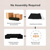 Claiks 128" U-Shaped Modular Sectional Sofa No Assembly Required