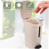 Cabilock Large Plastic Trash Can, 13 Gallon Capacity, Khaki Color, with Lid