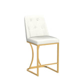Ollega 24" White and Gold Counter Height Bar Stools Set of 4