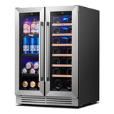 Yeego 24 Inch Wine and Beverage Cooler with 60 Cans and 20 Bottles