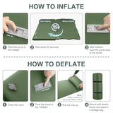 Elegear CumbreX™ Self Inflating Sleeping Pad, Built-in Electric Pump 3.15" Ultra-Thick Memory Foam Camping Mattress with Pillow Sleeping Pad for Camping R-Value 9.5 Foam Camping Pad Army Green Single