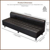 PU Leather Waiting Room Bench with Back Modern Leisure Sofa 550LBS Stable Wood