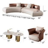 Curved Couch Sets - Luxurious Sectional Couches with Chair, Premium Leather