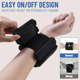 INDEPANDIA Wrist & Ankle Weights for Women and Men, 2lbs Pair Adjustable Silicone Weighted Bangles for Arm & Leg Workouts, Black