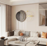 PSYCHE GOD Large Gold Mid Century Modern Wall Clock 43"x27.5", Silent Non-Ticking Round Metal Decorative Clock for Living Room Bedroom