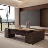 71 inch L Shaped Executive Desk with Drawers, Modern Large Home Office