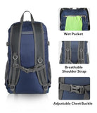 WATERFLY Lightweight Packable Hiking Backpack: 30L Foldable Travel Daypack Ultralight Camping Day Pack for Woman Man