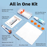 Ordilend Glasses Cleaner, Glasses Cleaning Kit with Eyeglass Cleaner Spray, Eyeglass Lens Cleaner, Microfiber Cleaning Cloth,Portable Eyeglass Repair Kit with Screws, Safe for All Lens(White)