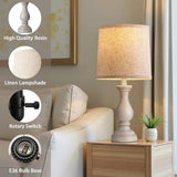 Table Lamps Set of 2 - Rustic Bedroom Lamps for Living Room, 22" Boho Bedside Lamp for Night Stands End Table Office Desk Lamp Nightstand