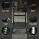 2200 lbs. Capacity Foldable Push Cart Dolly | Moving Platform Hand Truck | Heavy Duty