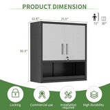 OPTYMIRA Garage Wall Cabinet Metal Storage Cabinet with Lock Wall Mounted Heavy Duty Steel Tool Cabinet with Doors, Assembly Needed
