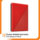 WD 2TB My Passport Portable External Hard Drive, Red - with Automatic Backup