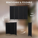 6 FT Folding Privacy Screen with Wide Feet, Freestanding Partition for Room Separation