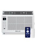 DELLA 6000 BTU Energy Saving Window Air Conditioner, Cools Up to 250 Sq. Ft, Work with Alexa, GEO Location, AC Unit with WIFI Smart Controls, Remote, Dehumidifier, Fan, Reusable Filter, Easy Install