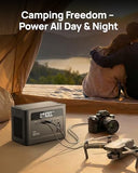2026 Portable Power Station 350W, 288Wh LiFePO4 Battery Backup, Power Bank with AC Outlet 110V/ 700W Surge, Solar Generator Fast Charging for Camping Essentials, Hurricane Emergency, Home, Road Trips
