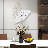 Anmotpe 30 inch Metal Feather Large Modern Wall Clock, Silent Non-Ticking Decorative Clocks for Living Room, Bedroom, Dining Room