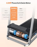 Cardirun Foldable Treadmill with Incline, 350 LBS Capacity, 3.0HP Quiet Running Treadmills for Home, Incline Treadmill with Pulse Sensor and Bluetooth Speaker