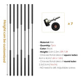 7-Piece Floor-to-Ceiling Black Room Divider Sn - Metal nding Partit for Bedroom, Office, CubicDecor, DIY Room Separat & Privacy Solut