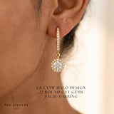 14k Gold GRA Moissanite & IGI Lab Grown Diamond Earrings