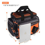 KastKing Fishing Gear & Tackle Bags - Saltwater Resistant Fishing Bags - Fishing Tackle Storage Bags,Medium-Hoss(Without Trays,15x11x10.25 Inches),Orange