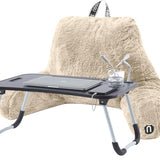 Nestl Fur Reading Pillow with Laptop Lap Desk, Stylish Back Pillow for Sitting Up, Lap Desk