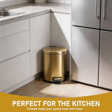 SIMPLYKLEEN Bathroom Trash Can with Lid - 2PC 1.3 Gallon