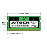 A-Tech 32GB DDR5 5600MHz PC5-44800 CL46 SODIMM 2Rx8 Dual Rank 1.1V Non-ECC Unbuffered SO-DIMM 262-Pin Laptop