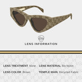 Gucci GG2019S Runway Monogram Pattern Cat-Eye Shape Sunglasses with Luxury Eyewear Kit