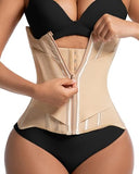 Waist Trainers for Women for Daily Wear, Faja Body Shaper Corset with Tummy Control for Workouts, Postpartum Recovery, and Yoga Sessions — Breathable and Supportive Apricot