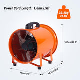 16 in Two Speed Utility Blower Exhaust Fan with 32.8 ft Duct, 3500 r/min & 3500 CFM Heavy Duty Blower Fan, High Velocity Low Noise Extraction and Ventilation Fan with Duct Hose